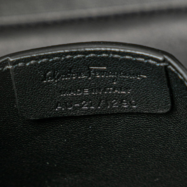 サルヴァトーレフェラガモ ヴァラリボン ハンドバッグ ショルダーバッグ 2WAY AU-21-1290 ブラック レザー レディース Salvatore Ferragamo 【中古】