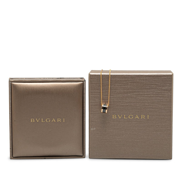 ブルガリ ビーゼロワン ネックレス ゴールド ブラック K18PG ピンクゴールド セラミック レディース BVLGARI 【中古】