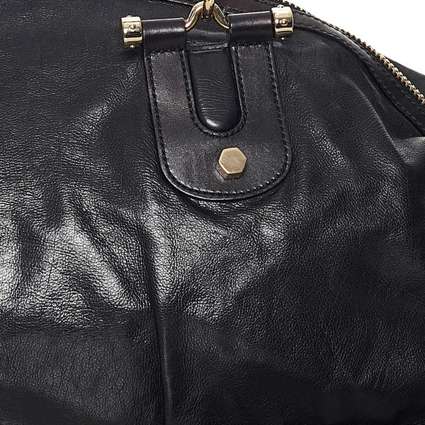 グッチ バンブー ハンドバッグ ショルダーバッグ 2way 189867 ブラック レザー レディース GUCCI 【中古】