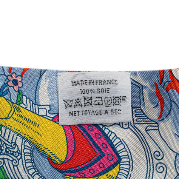 エルメス ツイリー SUR MON NUAGE 私の雲 スカーフ レッド マルチカラー シルク レディース HERMES 【中古】