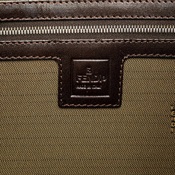 フェンディ ズッカ ハンドバッグ トートバッグ ブラウン キャンバス レザー レディース FENDI 【中古】