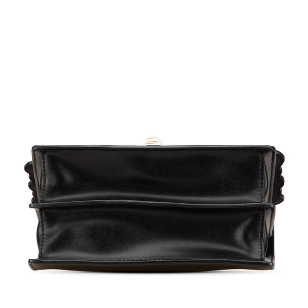 フェンディ キャナイ ミニ スタッズ チェーン ショルダーバッグ 8M0381 ブラック レザー レディース FENDI 【中古】