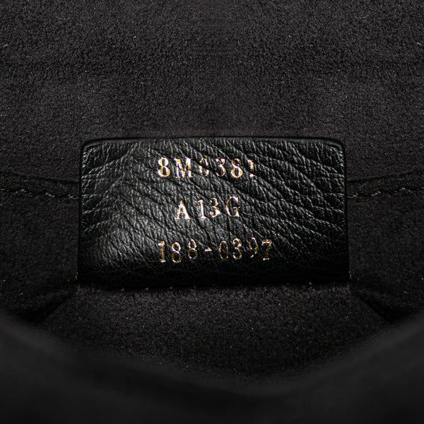 フェンディ キャナイ ミニ スタッズ チェーン ショルダーバッグ 8M0381 ブラック レザー レディース FENDI 【中古】