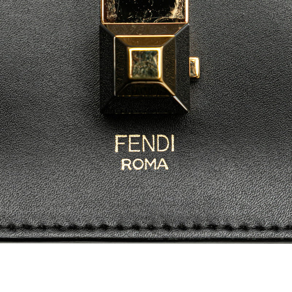 フェンディ キャナイ ミニ スタッズ チェーン ショルダーバッグ 8M0381 ブラック レザー レディース FENDI 【中古】