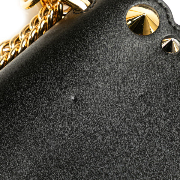 フェンディ キャナイ ミニ スタッズ チェーン ショルダーバッグ 8M0381 ブラック レザー レディース FENDI 【中古】