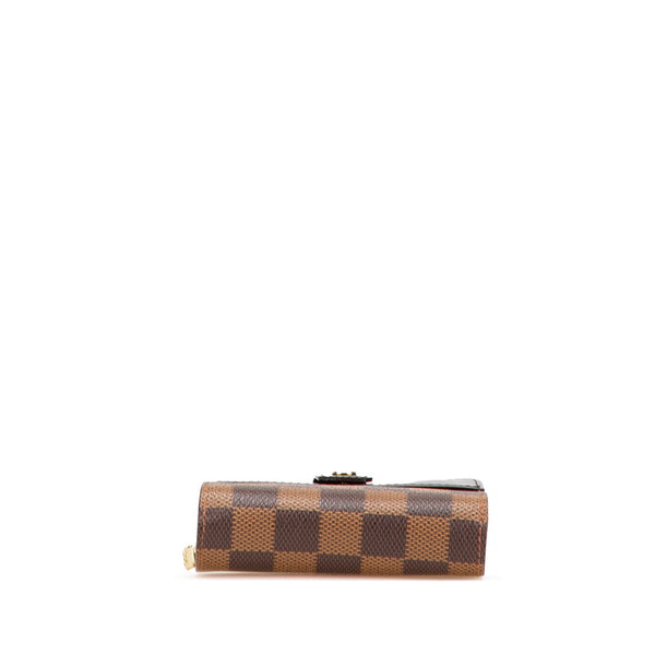 ルイ ヴィトン ダミエ コンパクト ジップ 二つ折り財布 N61668 ブラウン PVC レザー レディース LOUIS VUITTON 【中古】