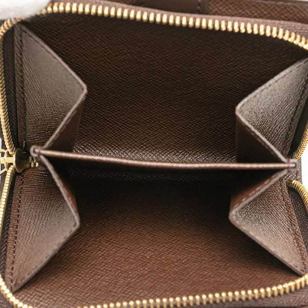 ルイ ヴィトン ダミエ コンパクト ジップ 二つ折り財布 N61668 ブラウン PVC レザー レディース LOUIS VUITTON 【中古】