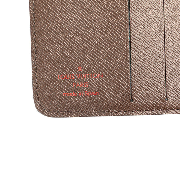 ルイ ヴィトン ダミエ コンパクト ジップ 二つ折り財布 N61668 ブラウン PVC レザー レディース LOUIS VUITTON 【中古】