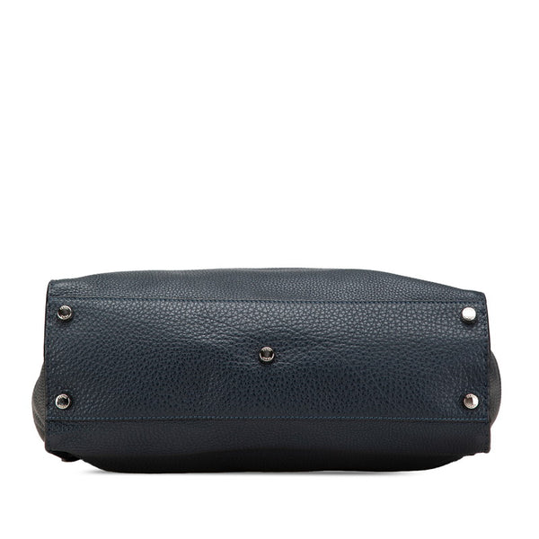 フェンディ ピーカブー セレリア フェイス ハンドバッグ ショルダーバッグ 2WAY ネイビー レザー レディース FENDI 【中古】