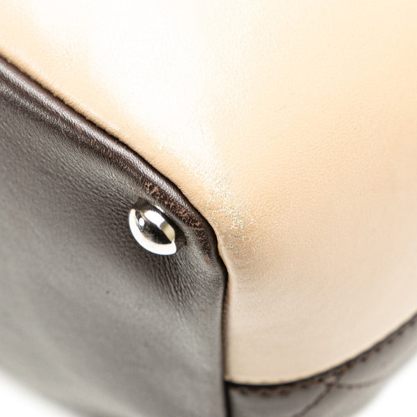 シャネル カンボンライン ハンドバッグ トートバッグ ブラウン ベージュ ラムスキン レディース CHANEL 【中古】