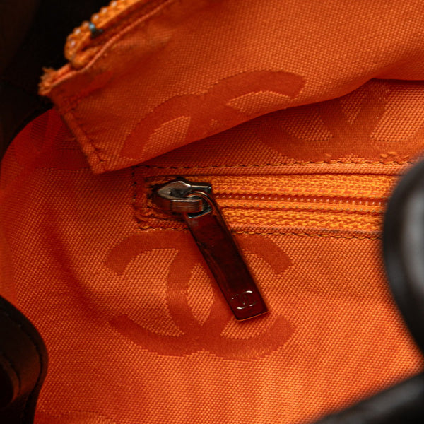 シャネル カンボンライン ハンドバッグ トートバッグ ブラウン ベージュ ラムスキン レディース CHANEL 【中古】