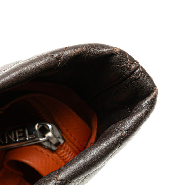 シャネル カンボンライン ハンドバッグ トートバッグ ブラウン ベージュ ラムスキン レディース CHANEL 【中古】