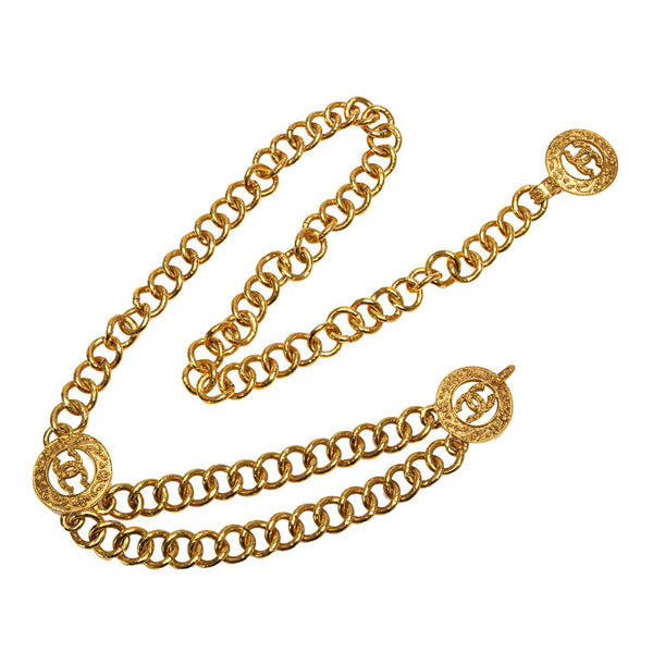 シャネル ヴィンテージ チェーンベルト ベルト ゴールド メッキ レディース CHANEL 【中古】