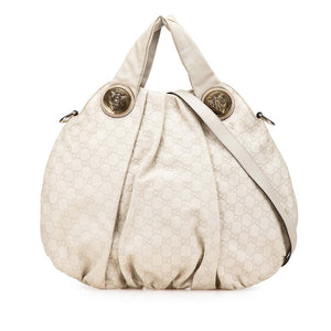グッチ グッチシマ ヒステリア ハンドバッグ ワンショルダーバッグ 2WAY 197016 ベージュ レザー レディース GUCCI 【中古】