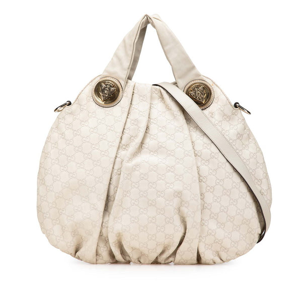 グッチ グッチシマ ヒステリア ハンドバッグ ワンショルダーバッグ 2WAY 197016 ベージュ レザー レディース GUCCI 【中古】