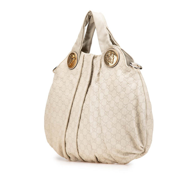 グッチ グッチシマ ヒステリア ハンドバッグ ワンショルダーバッグ 2WAY 197016 ベージュ レザー レディース GUCCI 【中古】