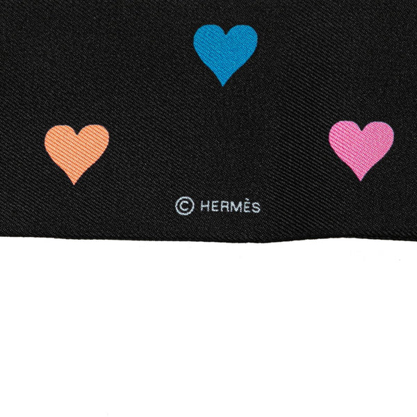 エルメス ツイリー Tea Time スカーフ ブラック マルチカラー シルク レディース HERMES 【中古】