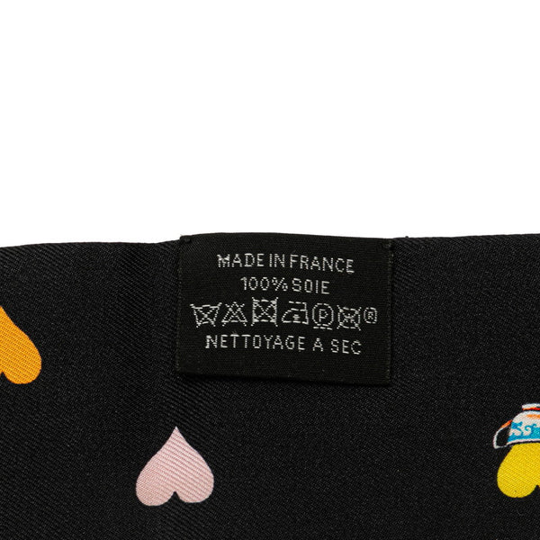 エルメス ツイリー Tea Time スカーフ ブラック マルチカラー シルク レディース HERMES 【中古】