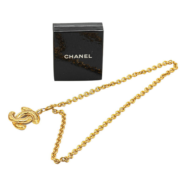 シャネル ヴィンテージ マトラッセ ココマーク ネックレス ゴールド メッキ レディース CHANEL 【中古】