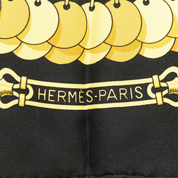 エルメス カレ90 KOSMIMA 宇宙 スカーフ ブラック マルチカラー シルク レディース HERMES 【中古】