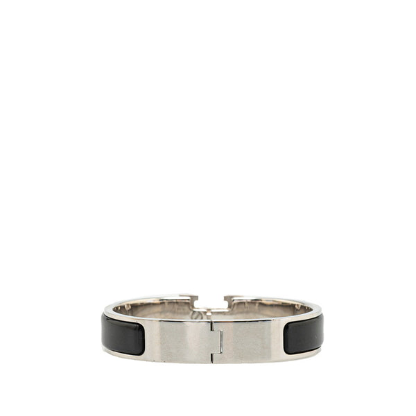 エルメス クリックH PM ブレスレット シルバー ブラック メタル レディース HERMES 【中古】