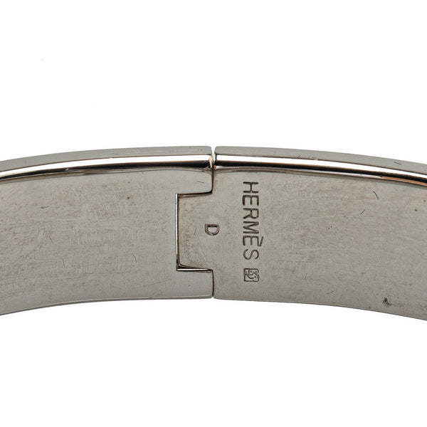エルメス クリックH PM ブレスレット シルバー ブラック メタル レディース HERMES 【中古】