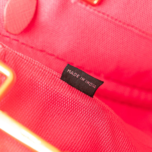 プラダ 三角ロゴプレート ミニカナパ ハンドバッグ ショルダーバッグ 2WAY BN2439 ピンク キャンバス レディース PRADA 【中古】