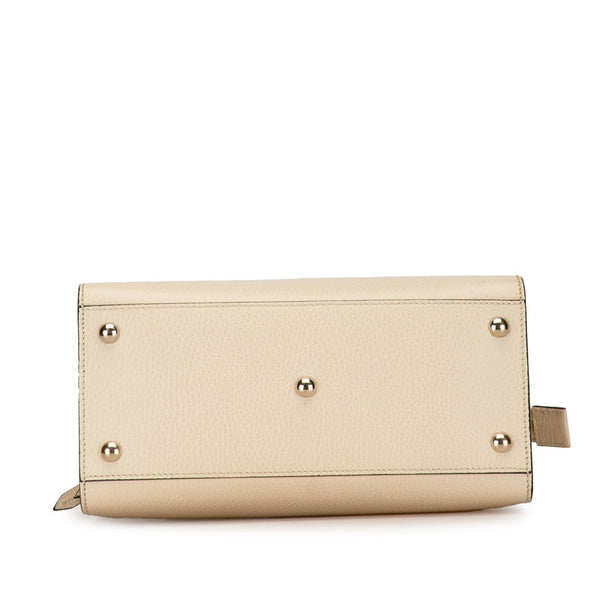 グッチ インターロッキングG ソーホー ハンドバッグ ショルダーバッグ 2WAY 607722 ベージュ レザー レディース GUCCI 【中古】