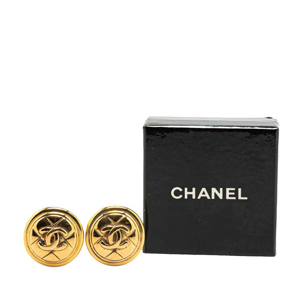 シャネル ココマーク マトラッセ イヤリング ゴールド メッキ レディース CHANEL 【中古】