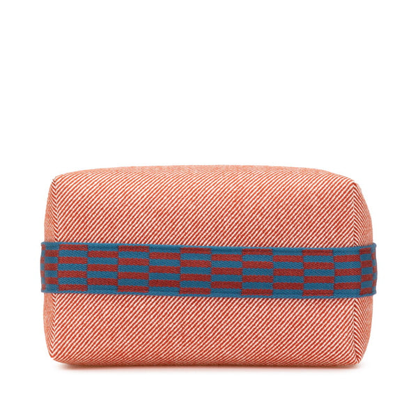 エルメス ブリッドアブラックGM ハンドバッグ オレンジ ブルー キャンバス レディース HERMES 【中古】