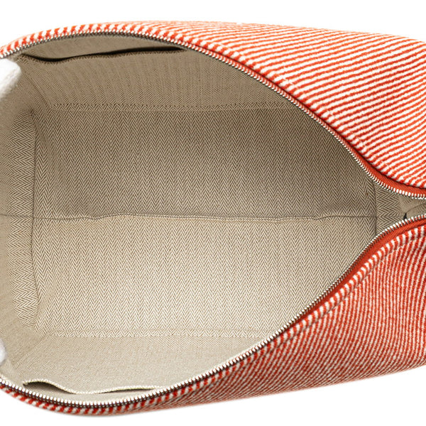 エルメス ブリッドアブラックGM ハンドバッグ オレンジ ブルー キャンバス レディース HERMES 【中古】