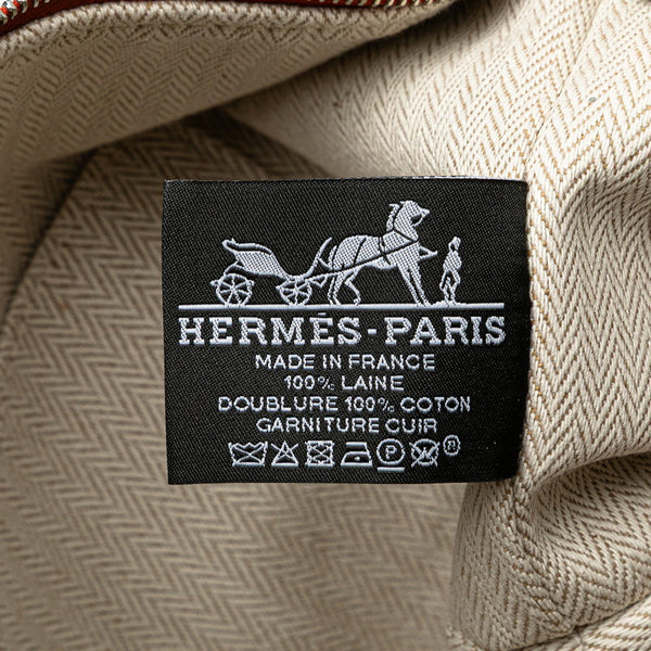 エルメス ブリッドアブラックGM ハンドバッグ オレンジ ブルー キャンバス レディース HERMES 【中古】