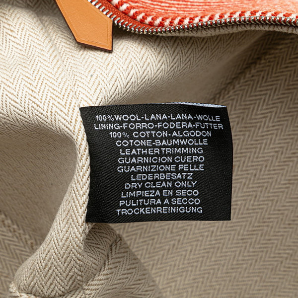 エルメス ブリッドアブラックGM ハンドバッグ オレンジ ブルー キャンバス レディース HERMES 【中古】