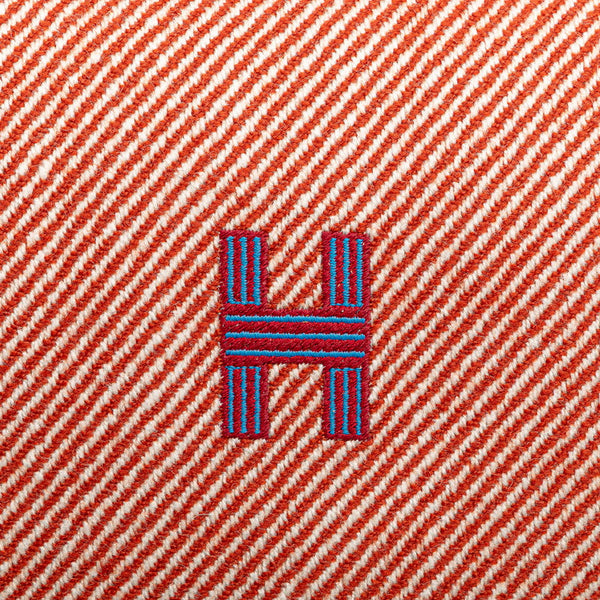 エルメス ブリッドアブラックGM ハンドバッグ オレンジ ブルー キャンバス レディース HERMES 【中古】