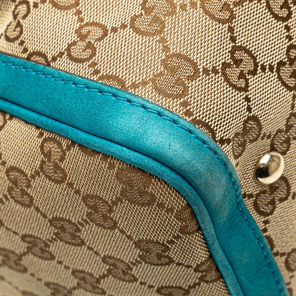 グッチ GGキャンバス ハンドバッグ ショルダーバッグ 2WAY 247205 ベージュ ブルー キャンバス レザー レディース GUCCI 【中古】