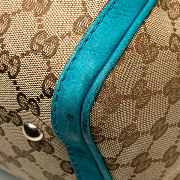 グッチ GGキャンバス ハンドバッグ ショルダーバッグ 2WAY 247205 ベージュ ブルー キャンバス レザー レディース GUCCI 【中古】