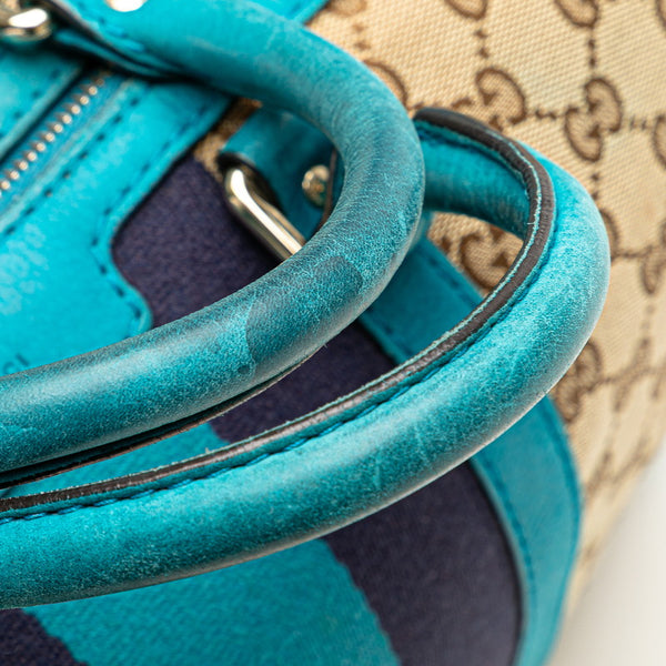 グッチ GGキャンバス ハンドバッグ ショルダーバッグ 2WAY 247205 ベージュ ブルー キャンバス レザー レディース GUCCI 【中古】