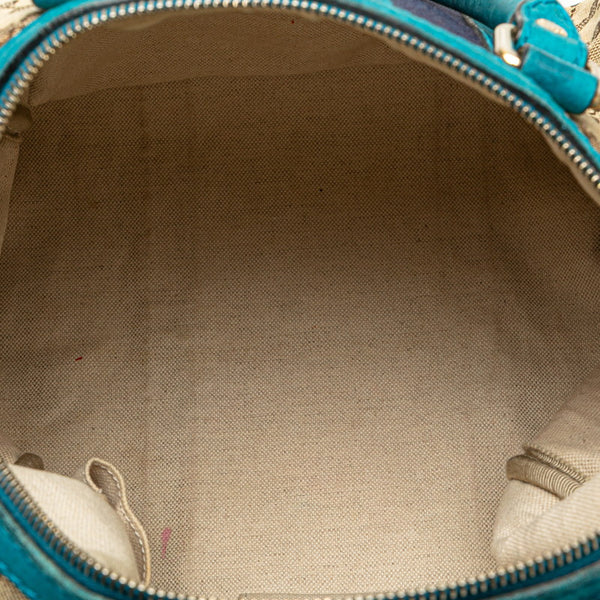 グッチ GGキャンバス ハンドバッグ ショルダーバッグ 2WAY 247205 ベージュ ブルー キャンバス レザー レディース GUCCI 【中古】