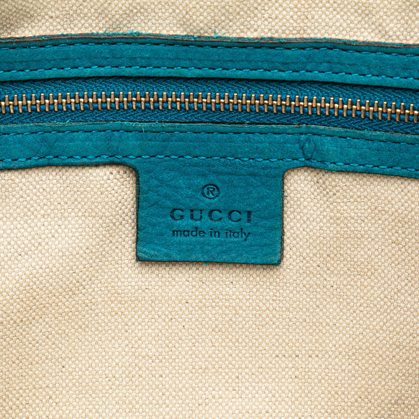グッチ GGキャンバス ハンドバッグ ショルダーバッグ 2WAY 247205 ベージュ ブルー キャンバス レザー レディース GUCCI 【中古】