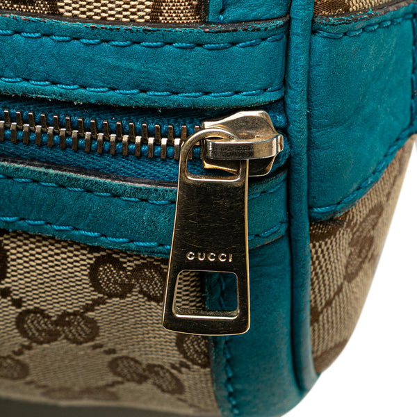グッチ GGキャンバス ハンドバッグ ショルダーバッグ 2WAY 247205 ベージュ ブルー キャンバス レザー レディース GUCCI 【中古】