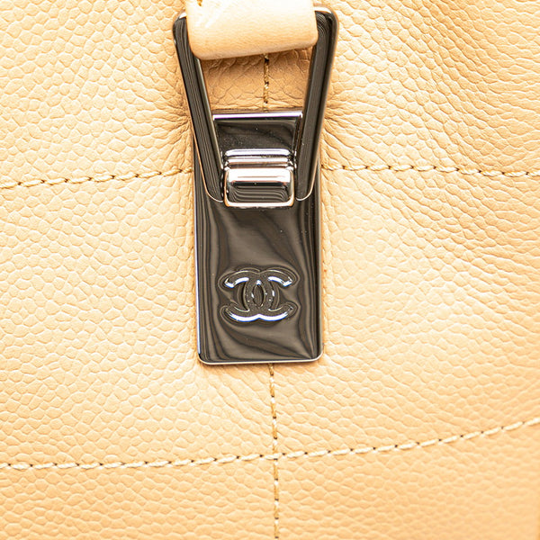 シャネル チョコバー ハンドバッグ トートバッグ ベージュ レザー レディース CHANEL 【中古】