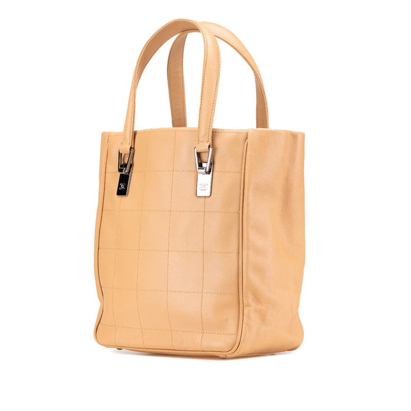 シャネル チョコバー ハンドバッグ トートバッグ ベージュ レザー レディース CHANEL 【中古】