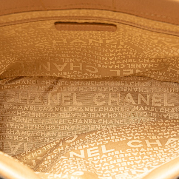 シャネル チョコバー ハンドバッグ トートバッグ ベージュ レザー レディース CHANEL 【中古】