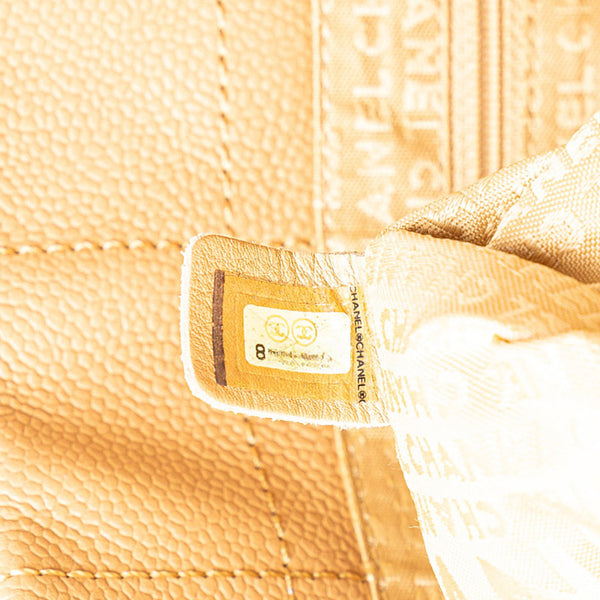 シャネル チョコバー ハンドバッグ トートバッグ ベージュ レザー レディース CHANEL 【中古】