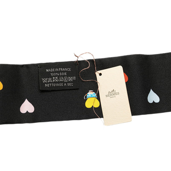 エルメス ツイリー Tea Time ティータイム スカーフ ブラック ホワイト マルチカラー シルク レディース HERMES 【中古】