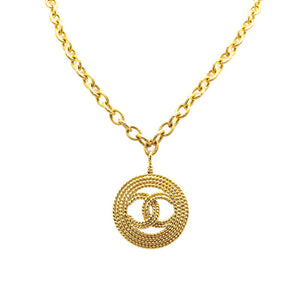 シャネル ココマーク ラウンド サークル ネックレス ゴールド メッキ レディース CHANEL 【中古】