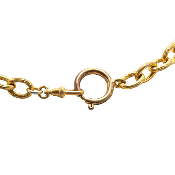 シャネル ココマーク ラウンド サークル ネックレス ゴールド メッキ レディース CHANEL 【中古】