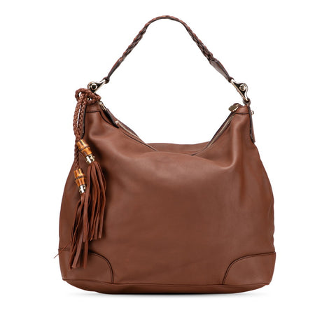 グッチ バンブー ワンショルダーバッグ ハンドバッグ 282338 ブラウン レザー レディース GUCCI 【中古】