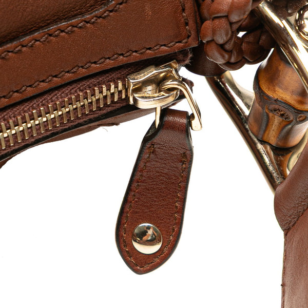 グッチ バンブー ワンショルダーバッグ ハンドバッグ 282338 ブラウン レザー レディース GUCCI 【中古】