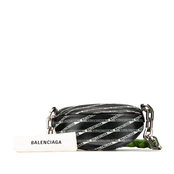 バレンシアガ スーベニア ウエストバッグ ボディバッグ 518163 ブラック グリーン レザー レディース BALENCIAGA 【中古】
